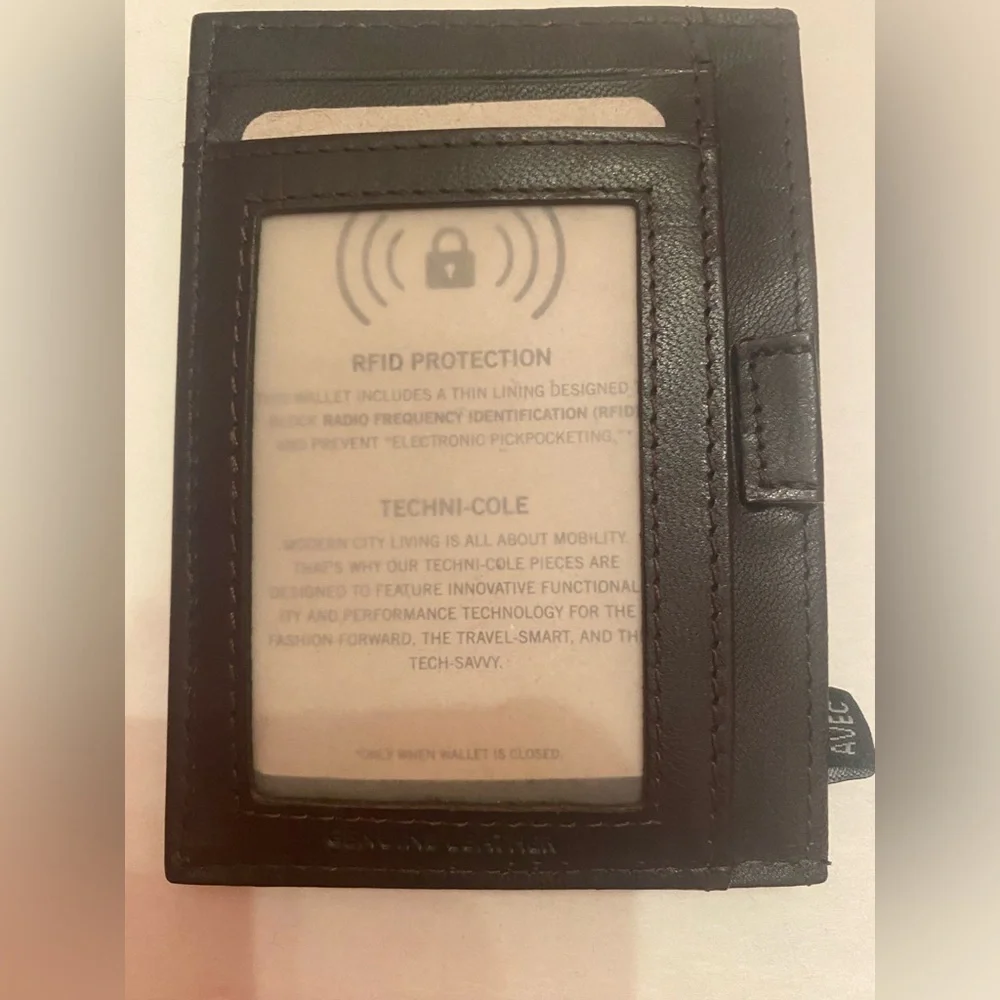 Kenneth‎ Cole REACTION Men's RFID Front Pocket Wallet Card Holder Brown NWT